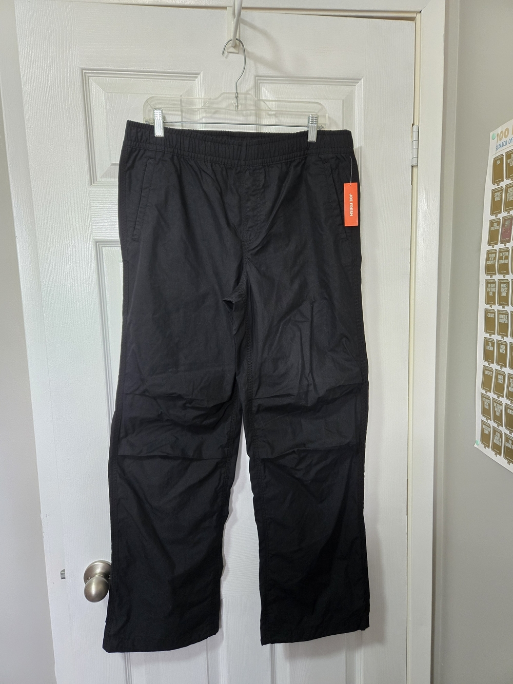 Joe Fresh Black Elastic-Waist Cargo Pants